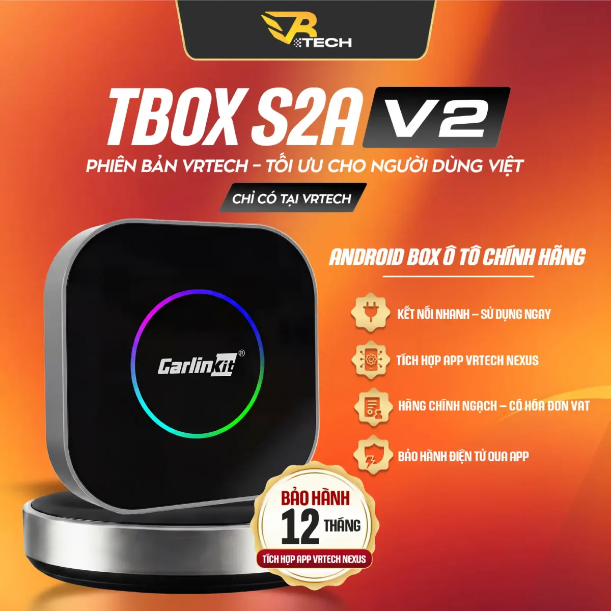 VRTECH Edition | Carlinkit TBOX S2A V2 2026 | Android Box Ô Tô | Chip Qualcomm 6115 | Apple CarPlay & Android Auto | Bảo hành 12 tháng - thumbnail 4